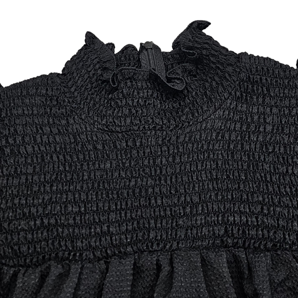 Baum und Pferdgarten Blouse Women's Size Large Black Tiered Ruffled Crop Sleeves - Picture 8 of 15